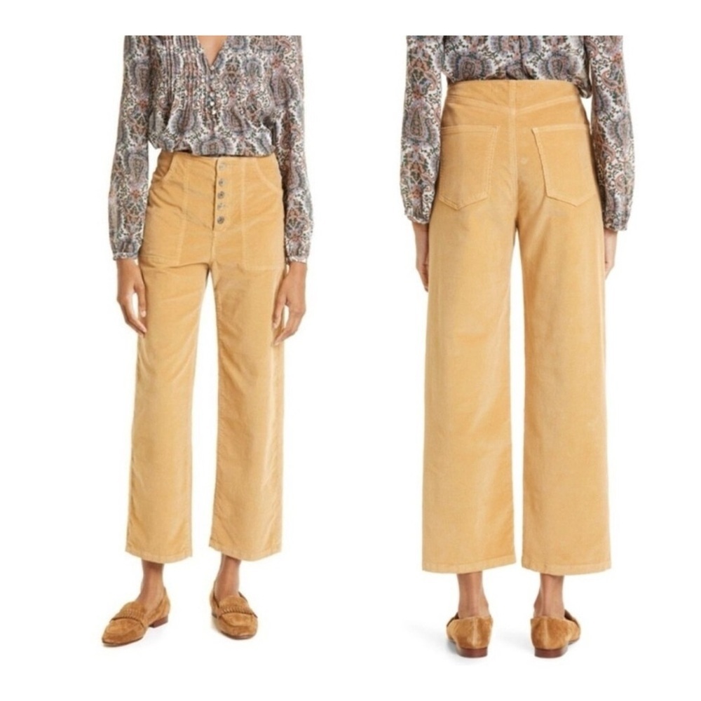 Veronica Beard Size 29 Crosbie Corduroy Crop Wide Leg Pants In Wood Thrush‎